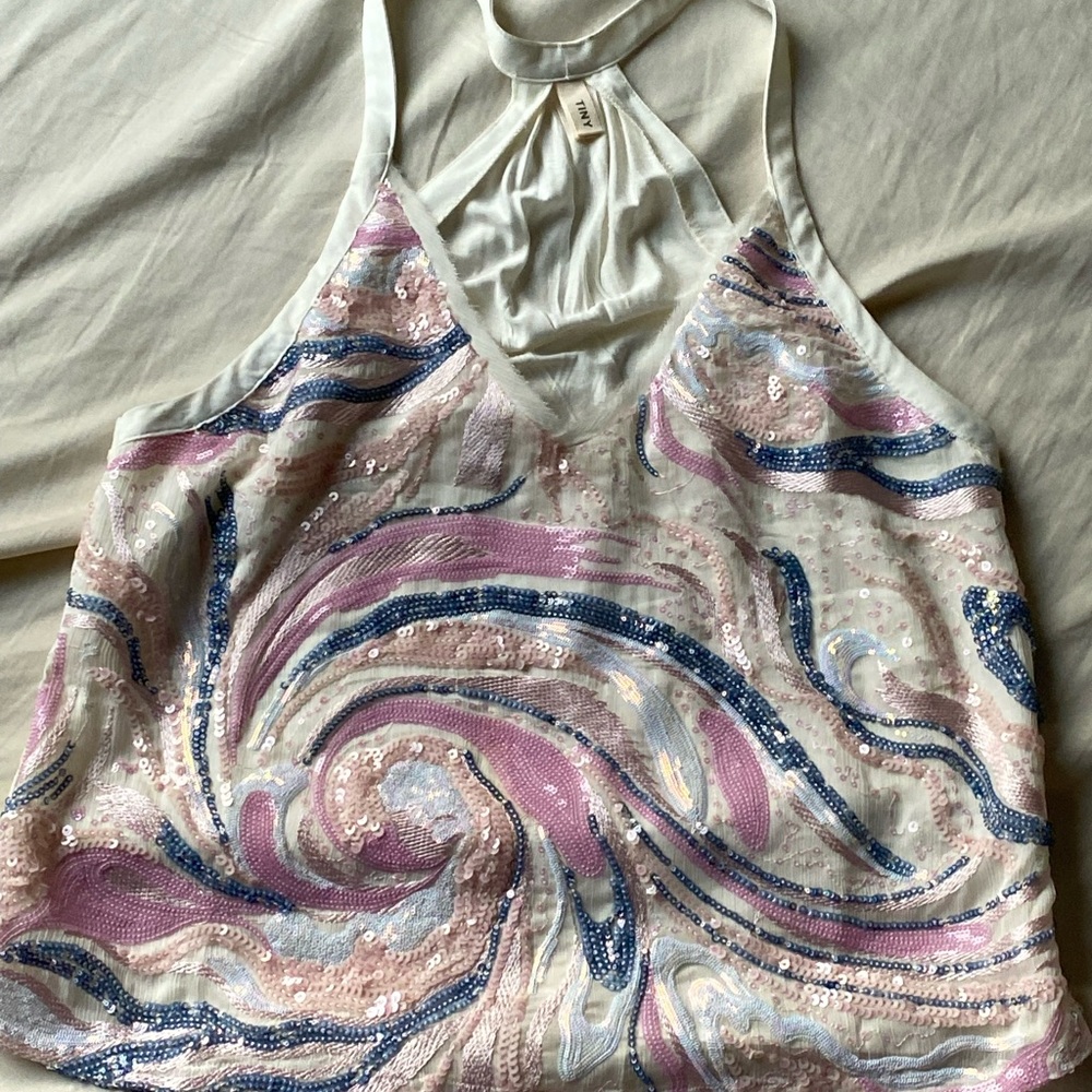 Anthropologie tiny sequin tank size xs